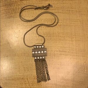 Lia Sophia gold tassel necklace